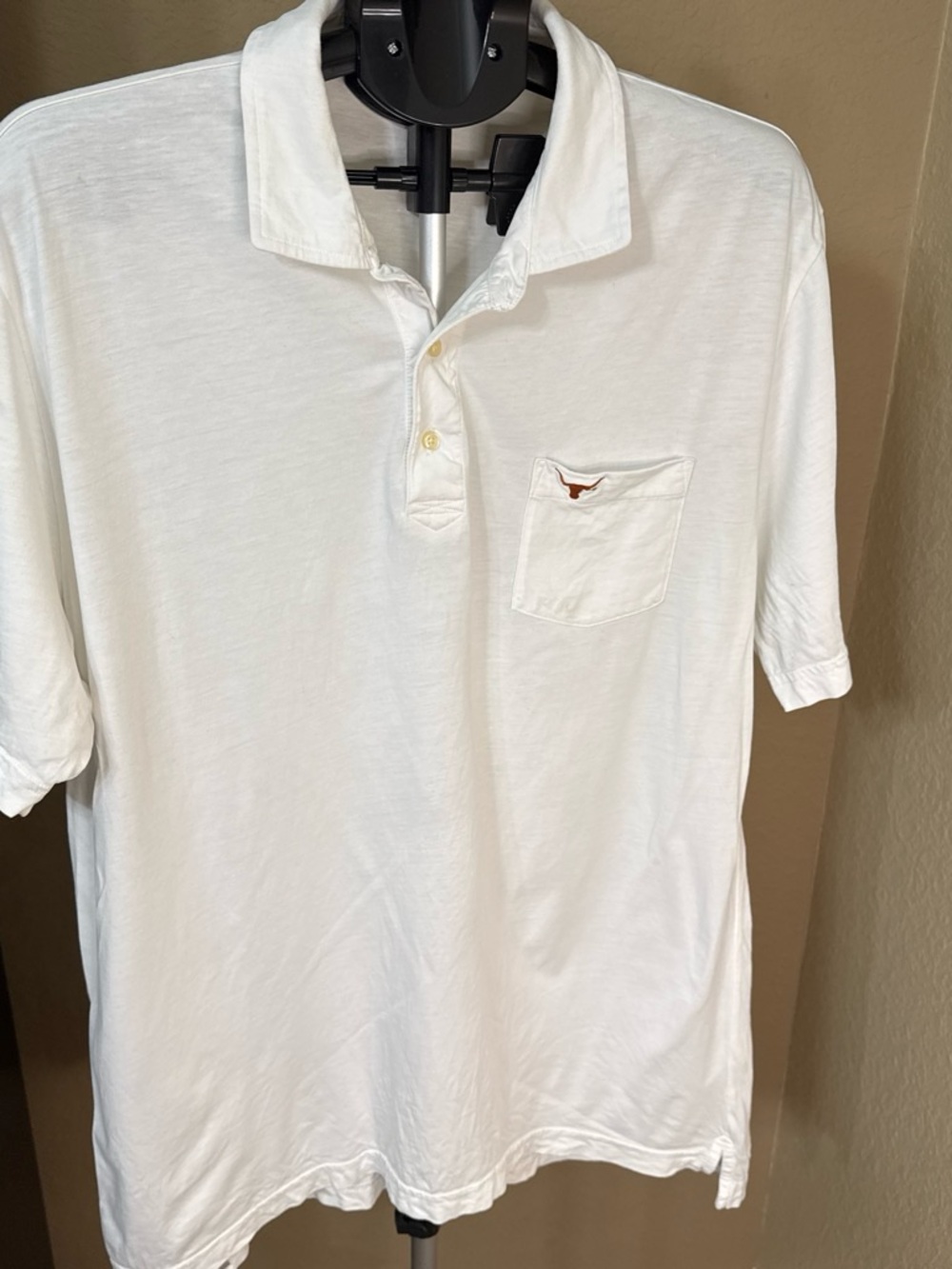 Peter Millar White Short-Sleeve Polo with Chest Pocket